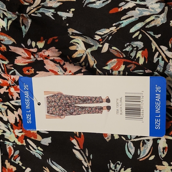 JESSICA SIMPSON CADIE FLORAL PRINT PANT SIZE L  BLACK FLORAL - Picture 6 of 10